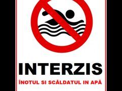 Placuta pentru interzicerea inotului si scaldatul in apa